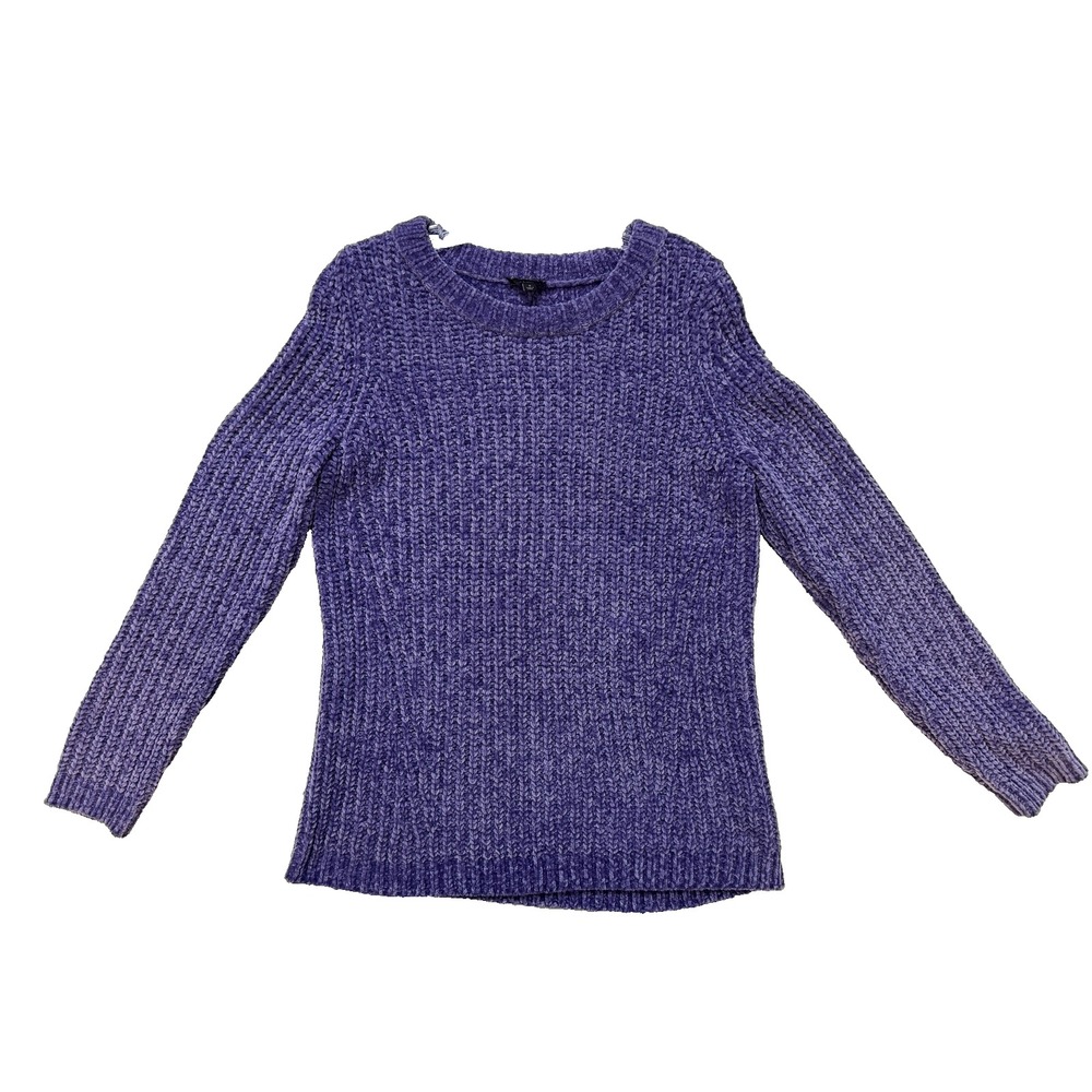 Talbots Sweater‎ Womens Small Purple Crewneck Long Sleeve Ribbed Knit Pullover